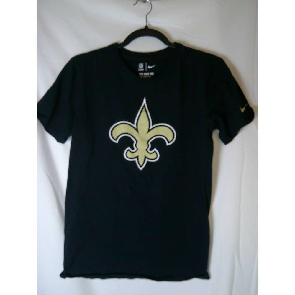 Nike New Orleans Saints NFL Mens Black Graphic T-Shirt‎ Athletic Cut Small